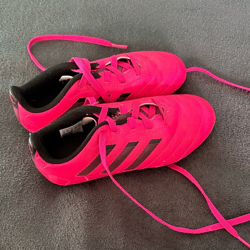 Adidas Kids Neon Pink soccer cleats